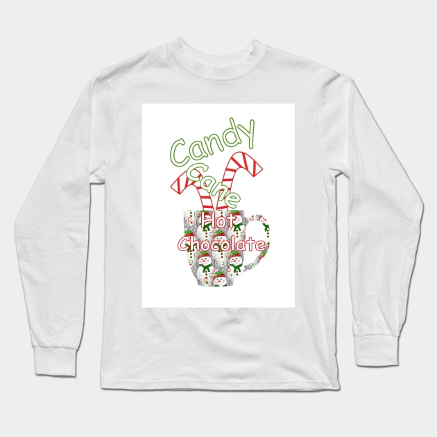 Candy Cane Hot Chocolate Long Sleeve T-Shirt by SartorisArt1